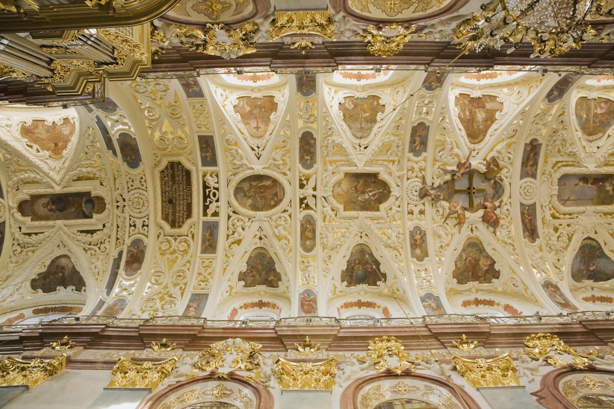 View Of The Ceiling At The Basilica Of The Holy Cross And The Nativity Of The Virgin Mary At The Jasna Gora Monastery