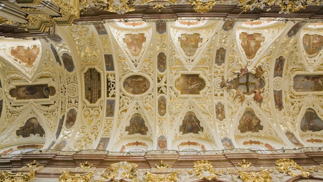 View Of The Ceiling At The Basilica Of The Holy Cross And The Nativity Of The Virgin Mary At The Jasna Gora Monastery