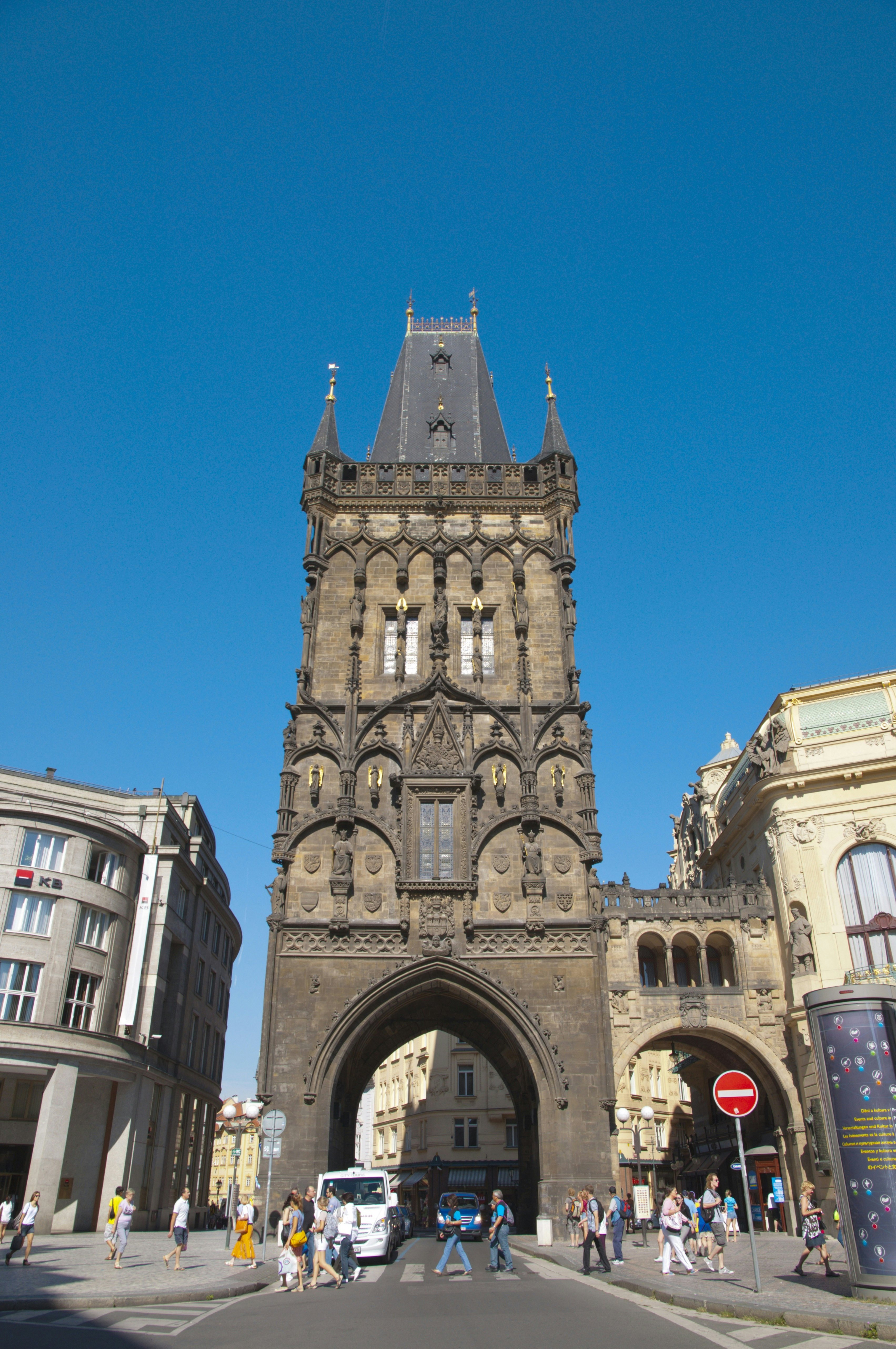 Prasna Brana, the Powder Tower at Namesti Republiky Square, Stare Mesto, the old town, Prague, Czech Republic, Europe