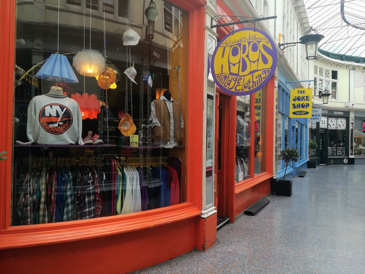 Outside the shop, which sits in one of the arcades, Hobo's