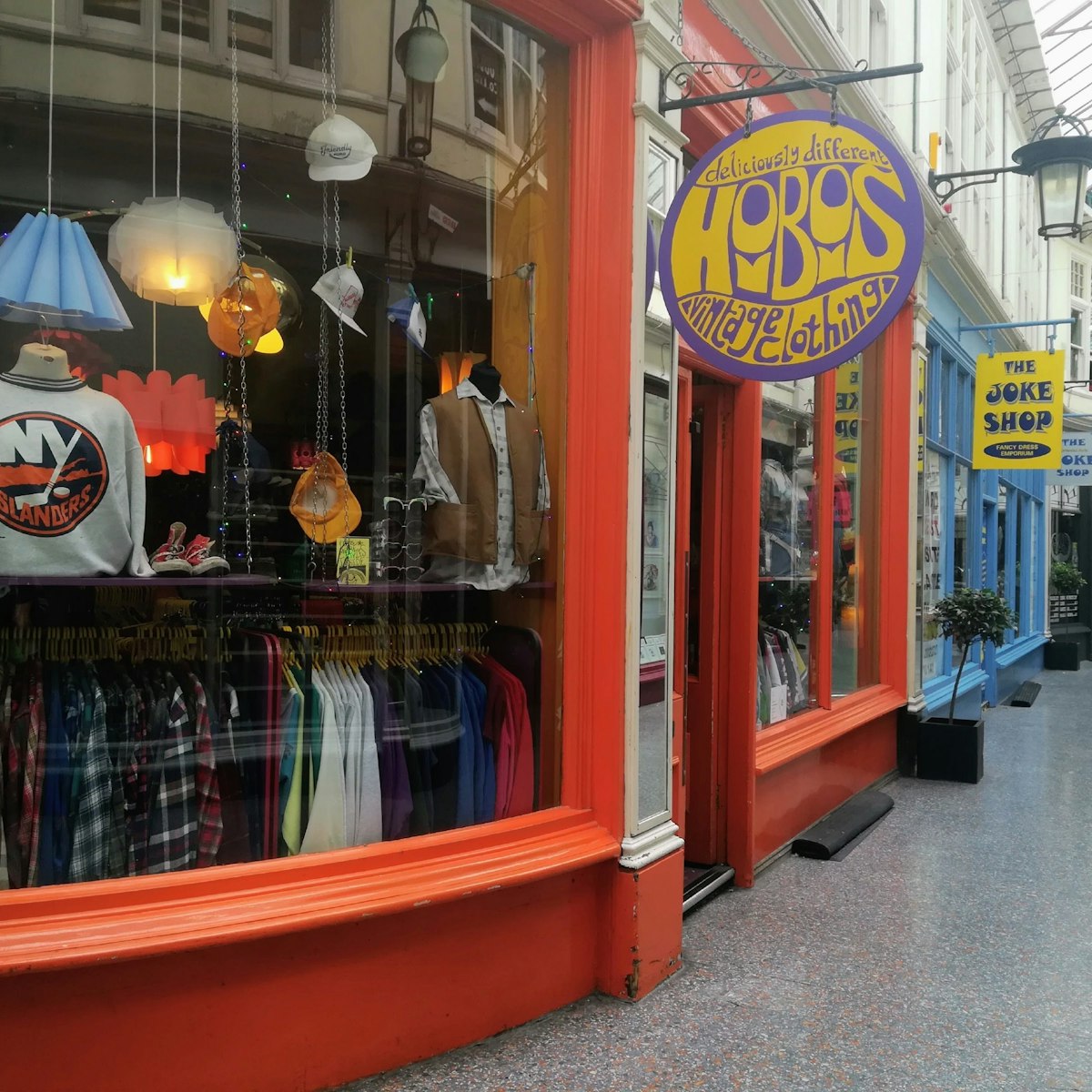 Outside the shop, which sits in one of the arcades, Hobo's