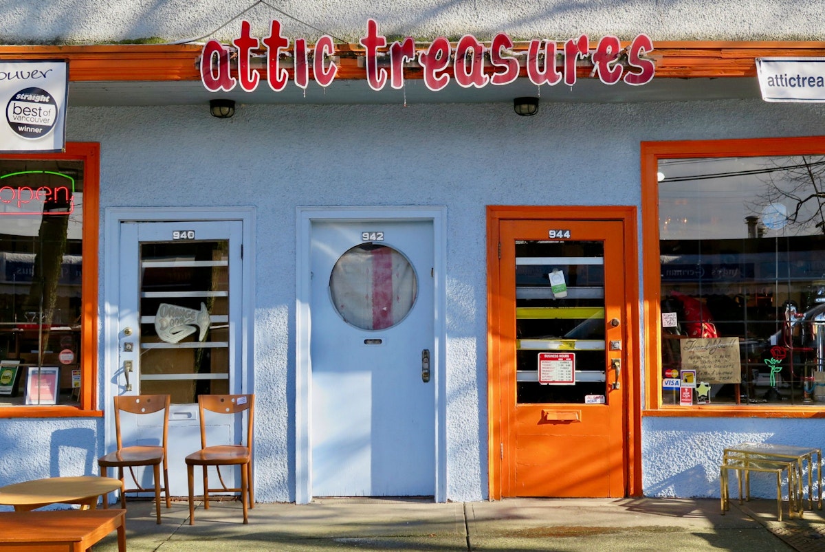 Exterior of the Attic Treasures store