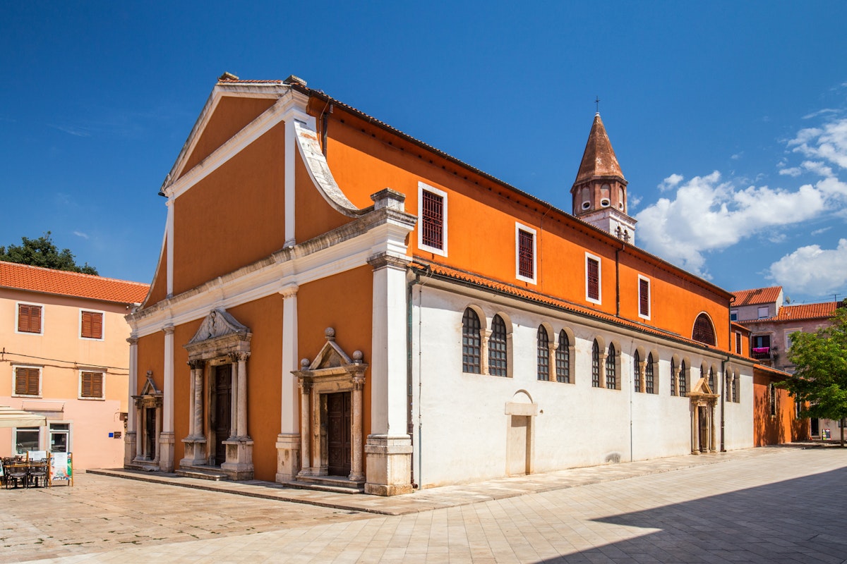 Historic center of the Croatian town of Zadar at the Mediterranean Sea, Church of St.Simeon, Europe.; Shutterstock ID 698125786; Your name (First / Last): Anna Tyler; GL account no.: 65050; Netsuite department name: Online Editorial; Full Product or Project name including edition: destination-image-southern-europe