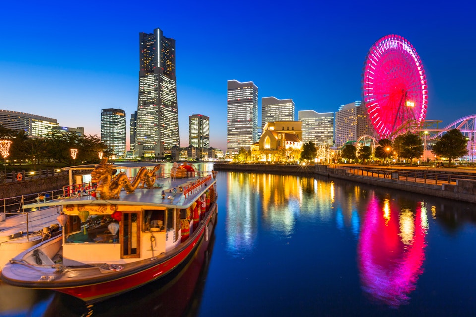Cityscape of Yokohama city at dusk, Japan; Shutterstock ID 532686832; Your name (First / Last): Laura Crawford; GL account no.: 65050; Netsuite department name: Online Editorial; Full Product or Project name including edition: BiA: Takayama, south of Tokyo POI images for online