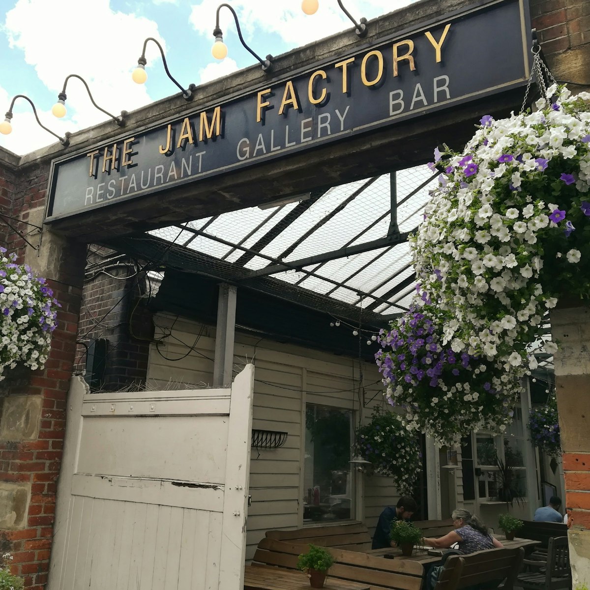 The entrance to Jam Factory, through the patio