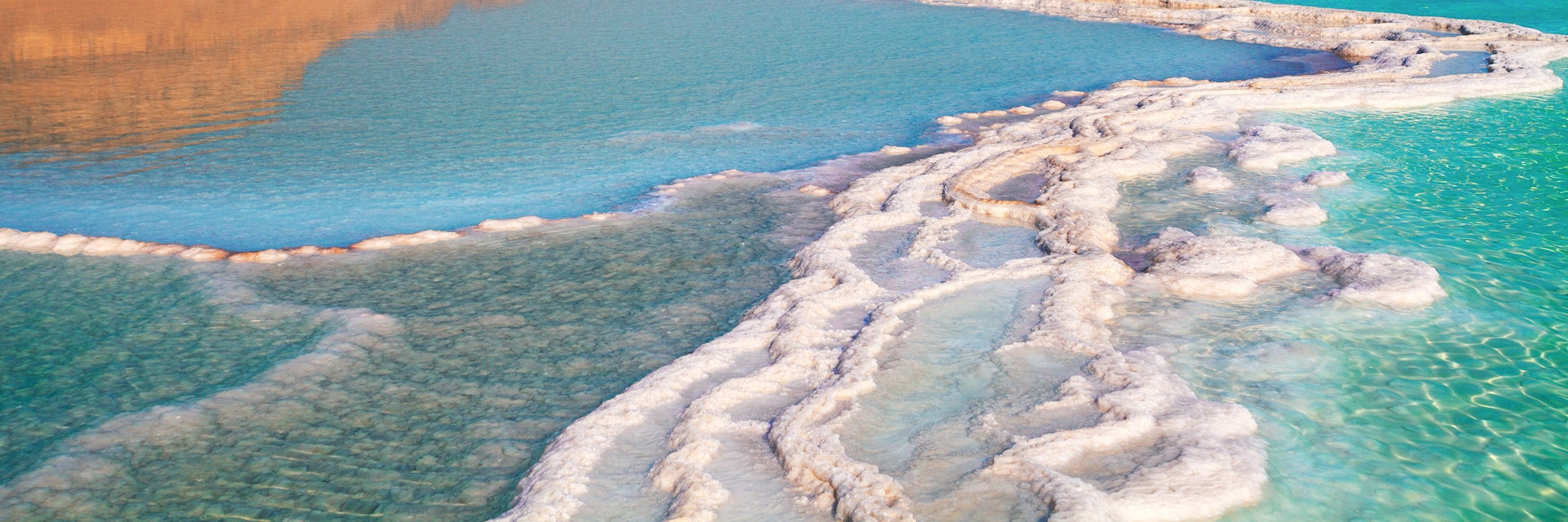 Dead sea salt shore. Ein Bokek, Israel; Shutterstock ID 269867162; Your name (First / Last): Lauren Keith; GL account no.: 65050; Netsuite department name: Online Editorial; Full Product or Project name including edition: Dead Sea Online Update