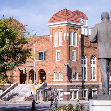 Statue of Dr. Martin Luther King, Jr. Statue in Kelly Ingram Park, Birmingham, Alabama, USA, North America across from the 16th Street Baptist Church in Birmingham. October 13, 2017.; Shutterstock ID 773710357
