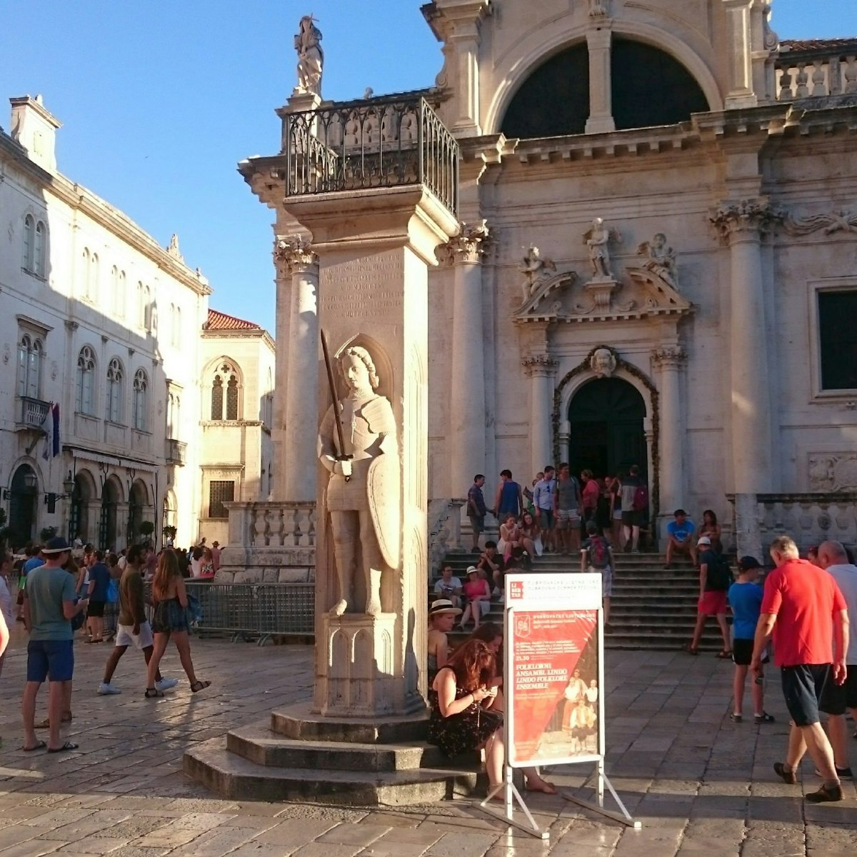 Orlando Column sits in the centre of Luža square