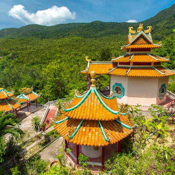 Kuan yin, chinese temple overlooking Chaloklum Bay at Koh Phangan, Thailand; Shutterstock ID 197205806; Your name (First / Last): Josh Vogel; GL account no.: 56530; Netsuite department name: Online Design; Full Product or Project name including edition: Digital Content/Sights