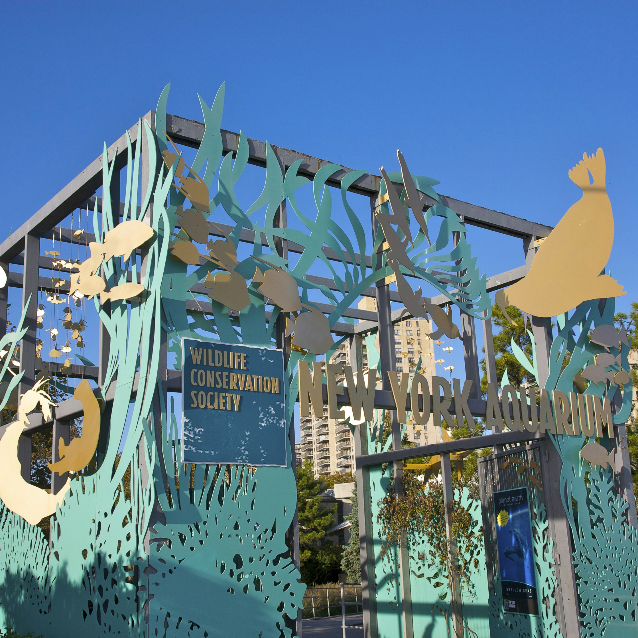 Entrance to New York Aquarium, Wildlife Conservation Society, Coney Island, Brooklyn, New York, U.S.A.