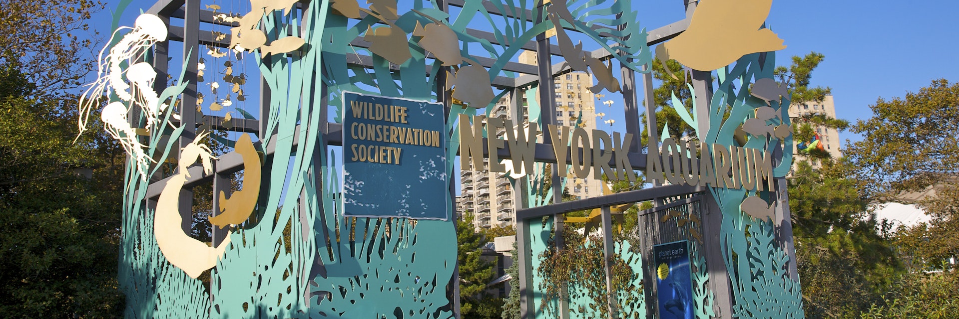 Entrance to New York Aquarium, Wildlife Conservation Society, Coney Island, Brooklyn, New York, U.S.A.