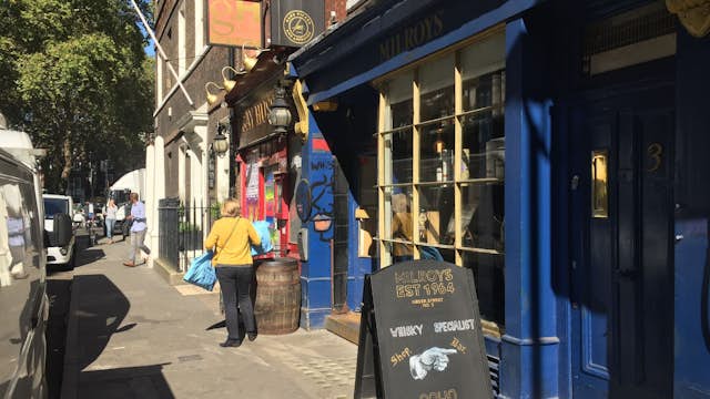 Entrance to Milroy's of Soho.