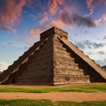 Representation of The Feather Serpent during spring equinox in Kukulkan Pyramid, Chichen Itza. This spectacular phenomenon occurs only twice a year: on 21 March and 22 September. During these two days the temple of Kukulkan at Chichen Itza lives a mysterious marvel related to the Maya religious tradition and worship the God Quetzalcoatl. A phenomenon that concentrates thousands of visitors who travel every year to watch the descent of "The Feathered Serpent".