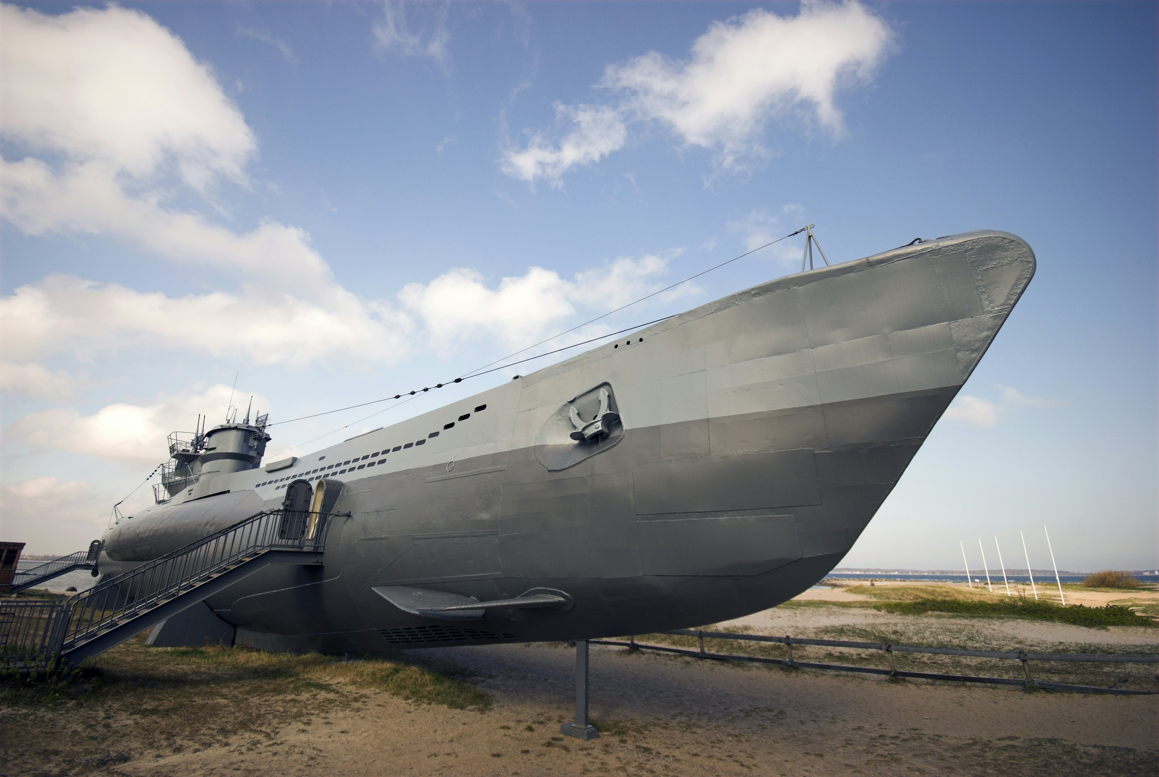Submarine from World War 2 - It is located on the beach near Kiel in Germany â Type VII U-Boat âU-995â; Shutterstock ID 11730046; Your name (First / Last): Josh Vogel; Project no. or GL code: 56530; Network activity no. or Cost Centre: Online-Design; Product or Project: 65050/7529/Josh Vogel/LP.com Destination Galleries