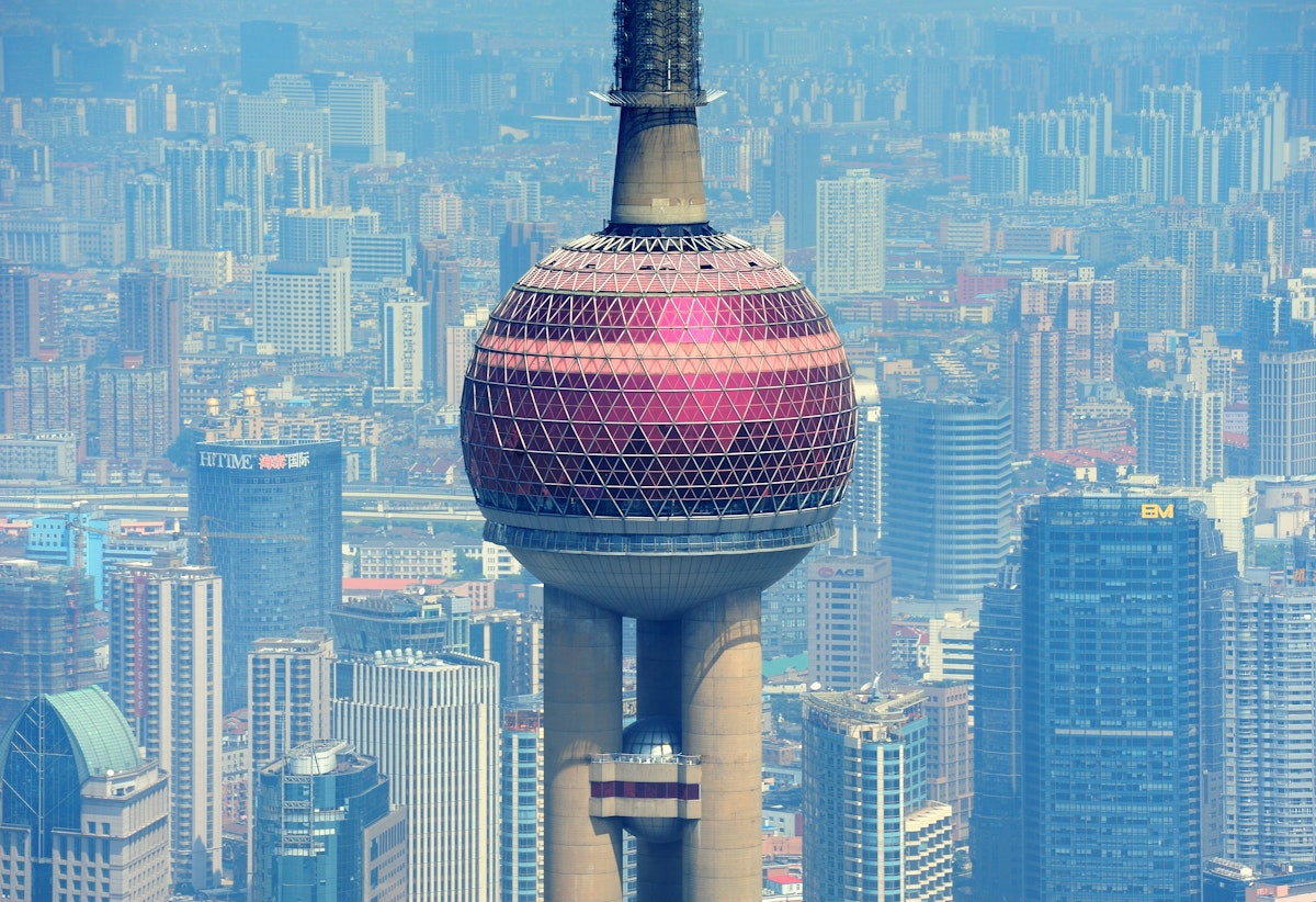 SHANGHAI, CHINA - MAY 28: Oriental Pearl Tower over river on May 28, 2012 in Shanghai, China. The tower was the tallest structure in China excluding Taiwan from 1994~2007 and the landmark of Shanghai.; Shutterstock ID 126669962; Your name (First / Last): Josh Vogel; Project no. or GL code: 56530; Network activity no. or Cost Centre: Online-Design; Product or Project: 65050/7529/Josh Vogel/LP.com Destination Galleries