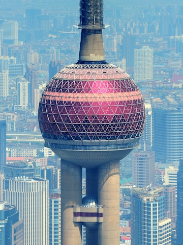 SHANGHAI, CHINA - MAY 28: Oriental Pearl Tower over river on May 28, 2012 in Shanghai, China. The tower was the tallest structure in China excluding Taiwan from 1994~2007 and the landmark of Shanghai.; Shutterstock ID 126669962; Your name (First / Last): Josh Vogel; Project no. or GL code: 56530; Network activity no. or Cost Centre: Online-Design; Product or Project: 65050/7529/Josh Vogel/LP.com Destination Galleries