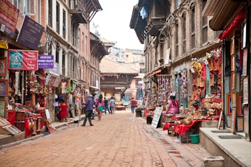 BHAKTAPUR, NEPAL-MAY 20: The present appearance of city street Bhaktapur on May 20, 2013,Kathmandu valey, Nepal. It is one of the three royal cities in the Kathmandu, a very popular spot for tourists.; Shutterstock ID 157881704; Your name (First / Last): Josh Vogel; Project no. or GL code: 56530; Network activity no. or Cost Centre: Online-Design; Product or Project: 65050/7529/Josh Vogel/LP.com Destination Galleries
