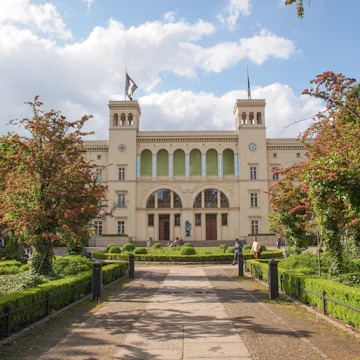 BERLIN, GERMANY - MAY 11, 2014: Tourists visiting the Hamburger Bahnhof former railway station now hosting the Museum fuer Gegenwart (Museum of the Present) contemporary art gallery; Shutterstock ID 193883612; Your name (First / Last): Josh Vogel; Project no. or GL code: 56530; Network activity no. or Cost Centre: Online-Design; Product or Project: 65050/7529/Josh Vogel/LP.com Destination Galleries
