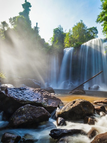 Tropical waterfall Phnom Kulen, Cambodia; Shutterstock ID 206283877; Your name (First / Last): Josh/Vogel; GL account no.: 56530; Netsuite department name: Online-Design; Full Product or Project name including edition: 65050/​Online Design​/JoshVogel/IYLs