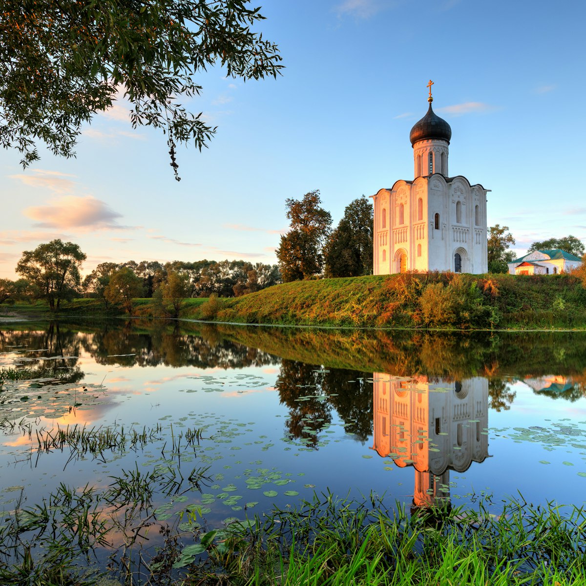 Church of the Intercession on the Nerl. Built in 12th century. Bogolyubovo, Vladimir region, Golden Ring of Russia; Shutterstock ID 225392860; Your name (First / Last): Josh Vogel; Project no. or GL code: 56530; Network activity no. or Cost Centre: Online-Design; Product or Project: 65050/7529/Josh Vogel/LP.com Destination Galleries