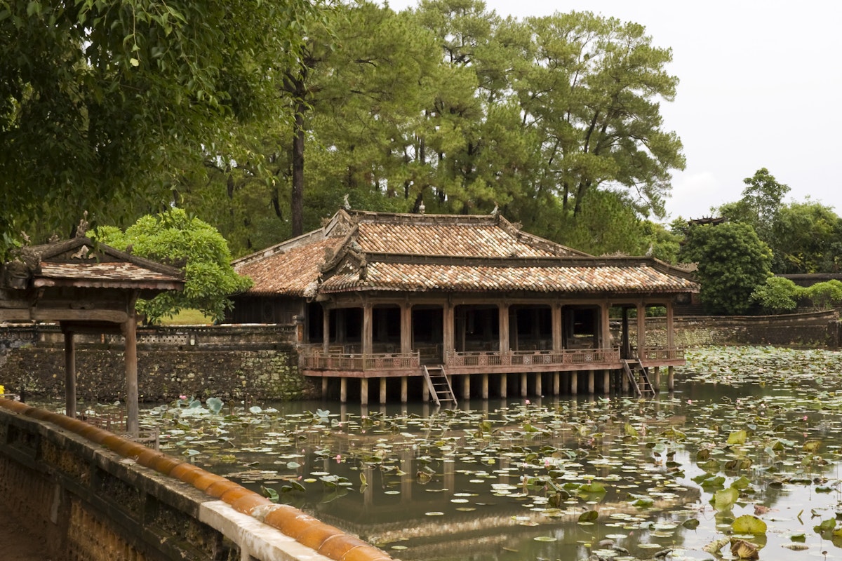 Raining on pond and lotus flower. Tu Duc Tomb, Hue. Pavilion of  imperial tomb Nguyen dynasty - Vietnam; Shutterstock ID 28059859; Your name (First / Last): Josh Vogel; Project no. or GL code: 56530; Network activity no. or Cost Centre: Online-Design; Product or Project: 65050/7529/Josh Vogel/LP.com Destination Galleries