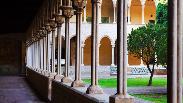 Gothic cloister of Pedralbes Monastery at Barcelona. Catalonia, Spain; Shutterstock ID 282984485; Your name (First / Last): Josh Vogel; Project no. or GL code: 56530; Network activity no. or Cost Centre: Online-Design; Product or Project: 65050/7529/Josh Vogel/LP.com Destination Galleries