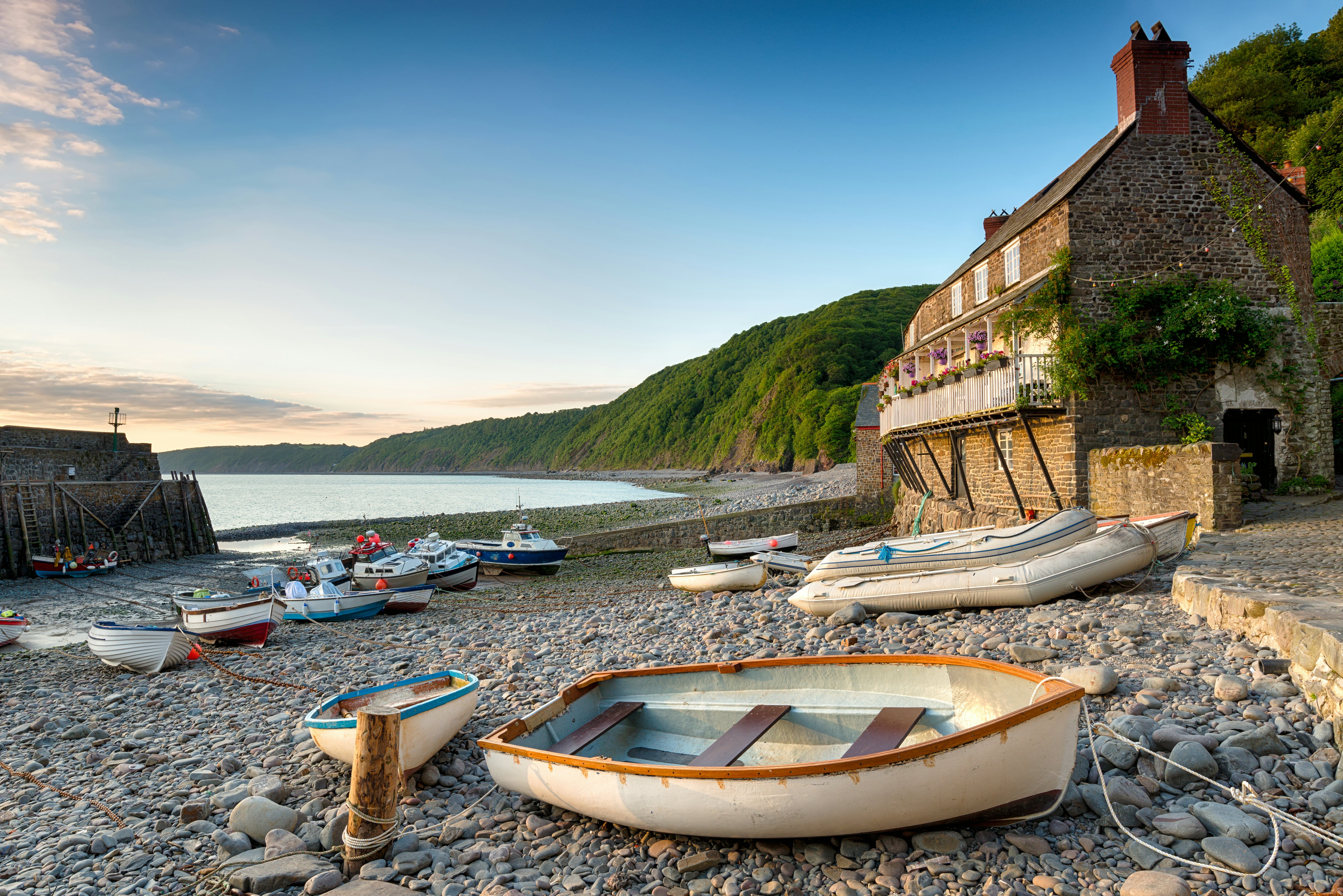 Boats in the harbour at Clovelly an historic fishing village on the Devon Heritage Coast; Shutterstock ID 285301700; Your name (First / Last): Josh Vogel; Project no. or GL code: 56530; Network activity no. or Cost Centre: Online-Design; Product or Project: 65050/7529/Josh Vogel/LP.com Destination Galleries