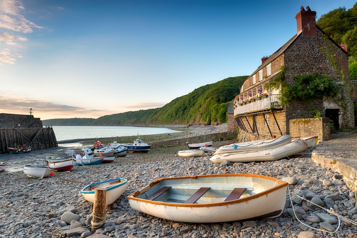 Boats in the harbour at Clovelly an historic fishing village on the Devon Heritage Coast; Shutterstock ID 285301700; Your name (First / Last): Josh Vogel; Project no. or GL code: 56530; Network activity no. or Cost Centre: Online-Design; Product or Project: 65050/7529/Josh Vogel/LP.com Destination Galleries