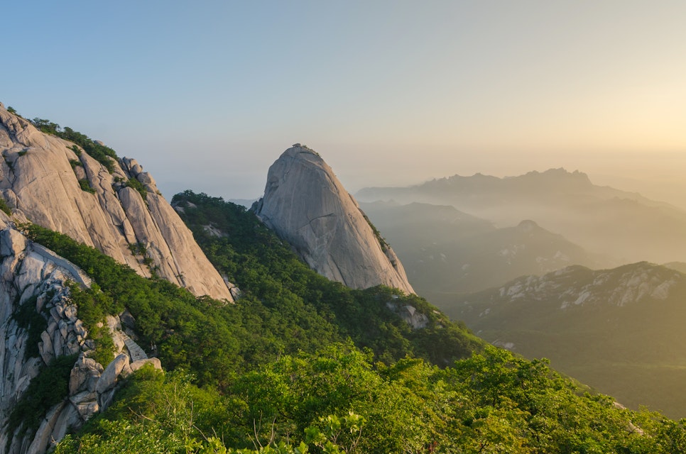 sunrise of Baegundae peak, Bukhansan mountains  in Seoul, South Korea; Shutterstock ID 296386961; Your name (First / Last): Josh Vogel; Project no. or GL code: 56530; Network activity no. or Cost Centre: Online-Design; Product or Project: 65050/7529/Josh Vogel/LP.com Destination Galleries