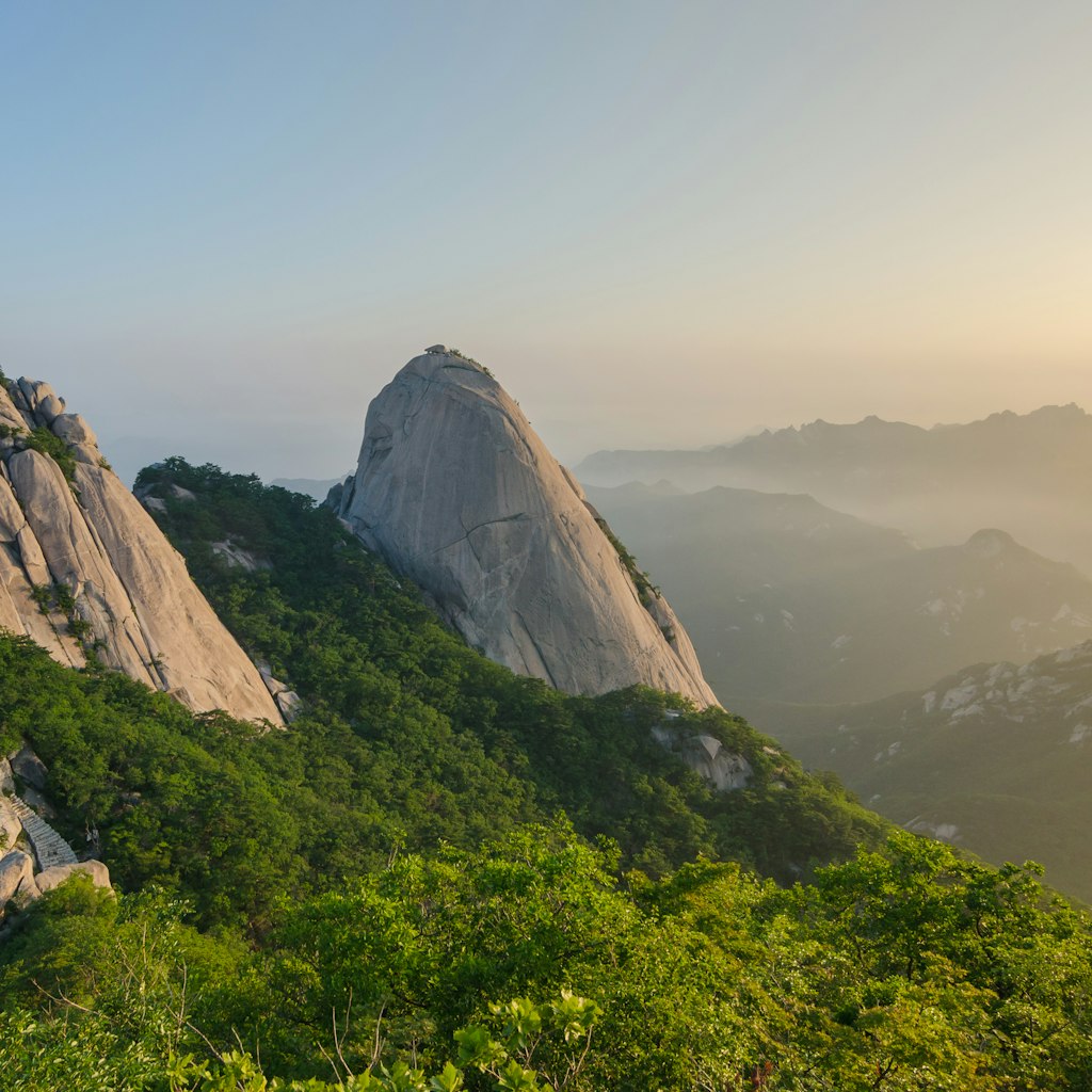 sunrise of Baegundae peak, Bukhansan mountains  in Seoul, South Korea; Shutterstock ID 296386961; Your name (First / Last): Josh Vogel; Project no. or GL code: 56530; Network activity no. or Cost Centre: Online-Design; Product or Project: 65050/7529/Josh Vogel/LP.com Destination Galleries