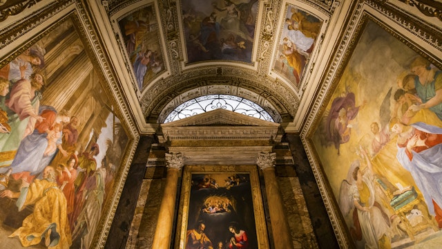 ROME, ITALY, JUNE 14, 2015 : interiors and architectural details of saint louis des francais church, june 14, 2015, in Rome, Italy; Shutterstock ID 306327644; Your name (First / Last): Josh Vogel; Project no. or GL code: 56530; Network activity no. or Cost Centre: Online-Design; Product or Project: 65050/7529/Josh Vogel/LP.com Destination Galleries