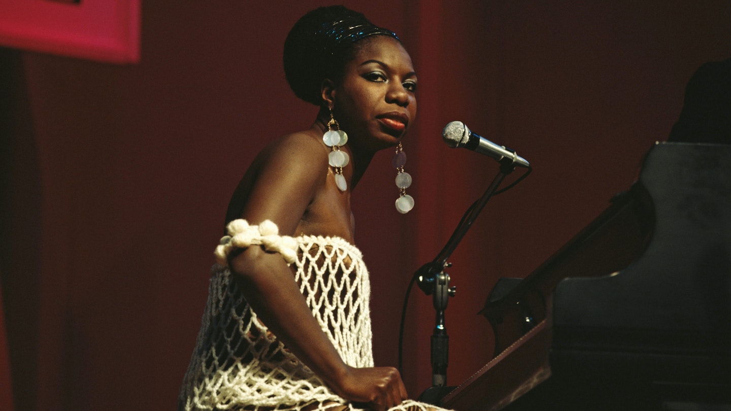Nina Simone performs on stage at the Newport Jazz Festival inn 1968