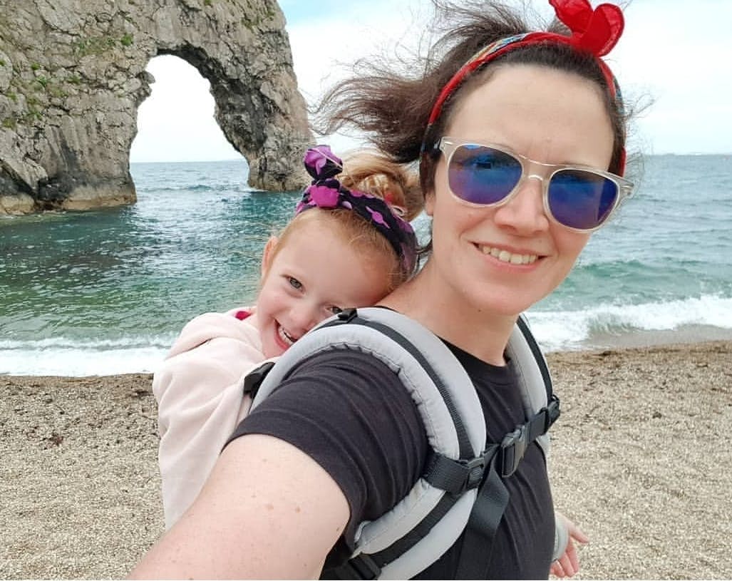Karen and Lily at Durdle Door