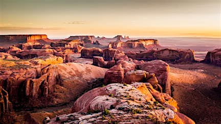 Hunt's Mesa at sunrise, Monument Valley, Arizona, Utah, USA
