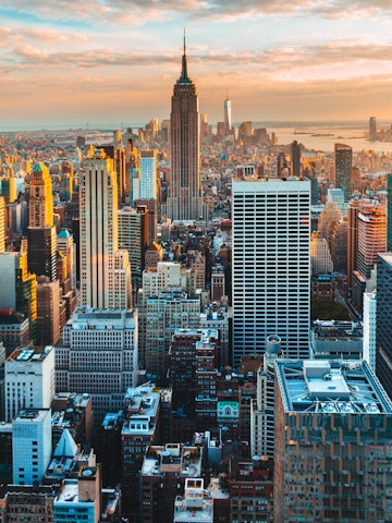Beautiful view of Manhattan during a summer sunset