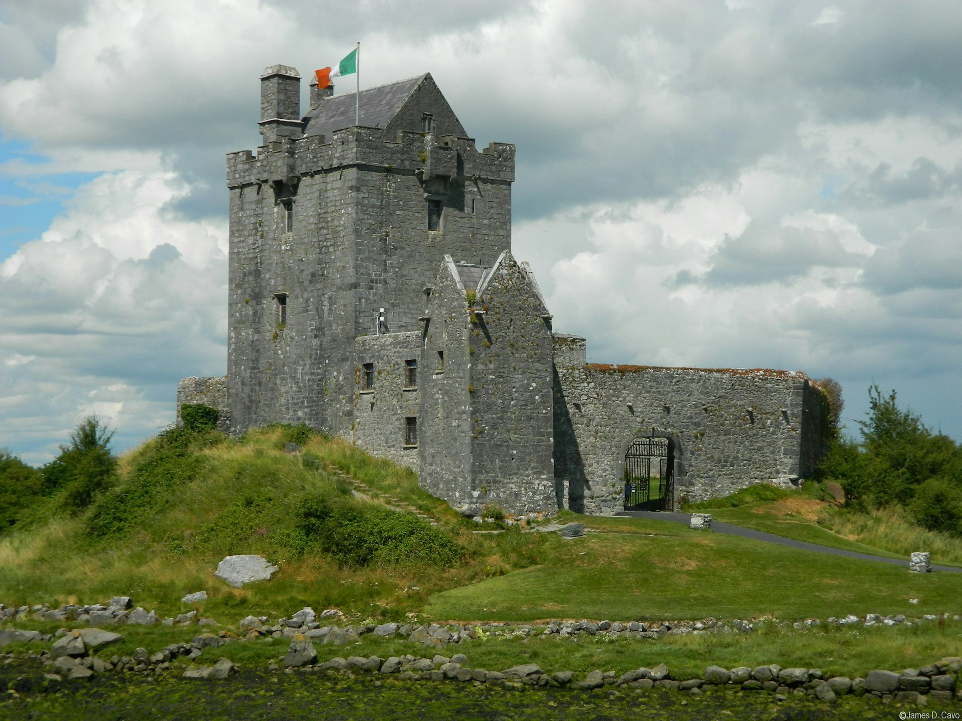 The exterior of Dunguaire Castle in Ireland