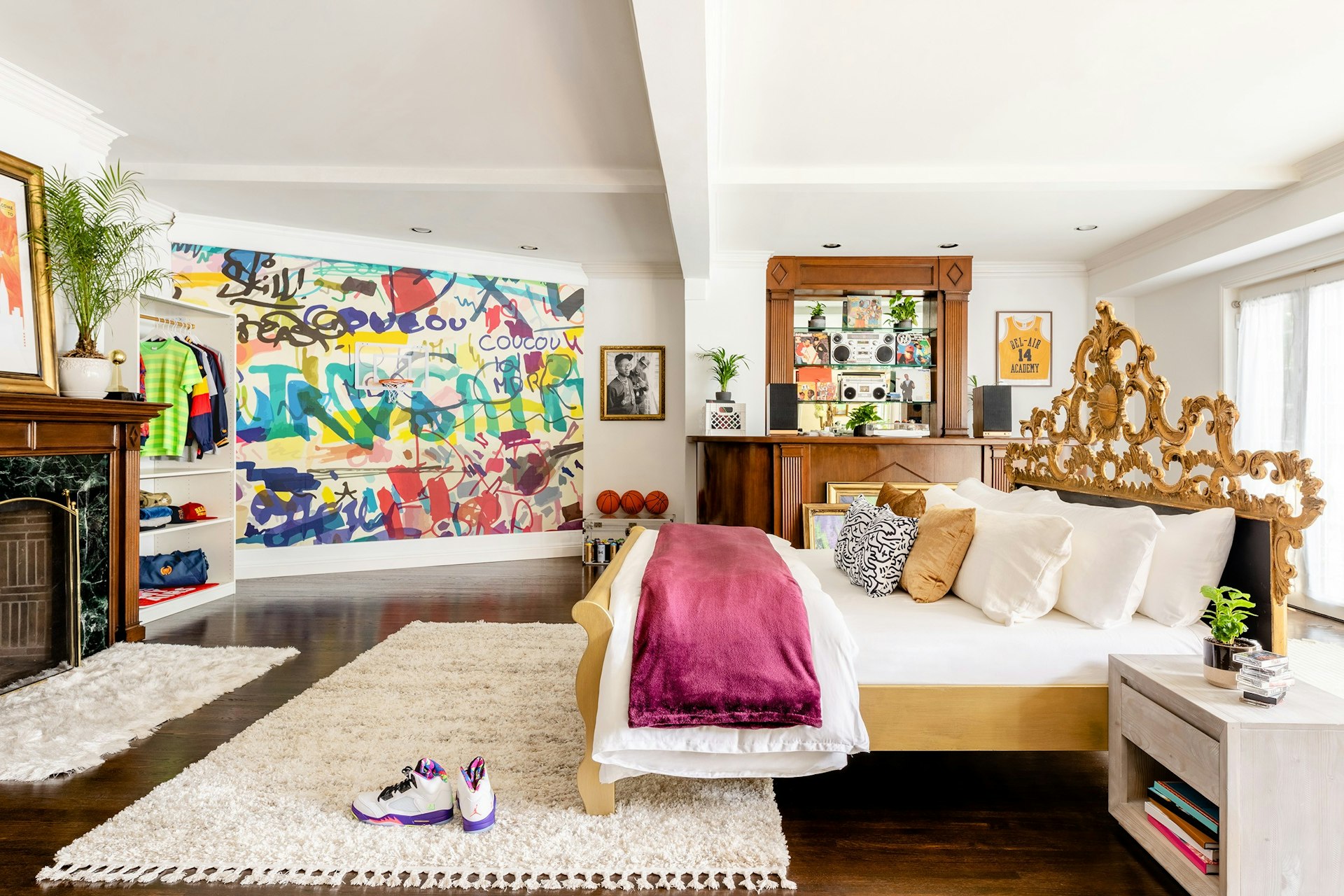 The bedroom at the Fresh Prince of Bel Air mansion