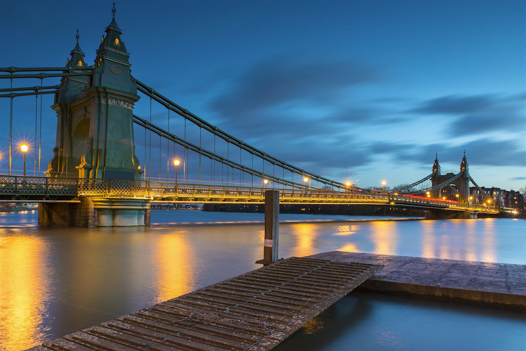 The now car free Hammersmith Bridge in London