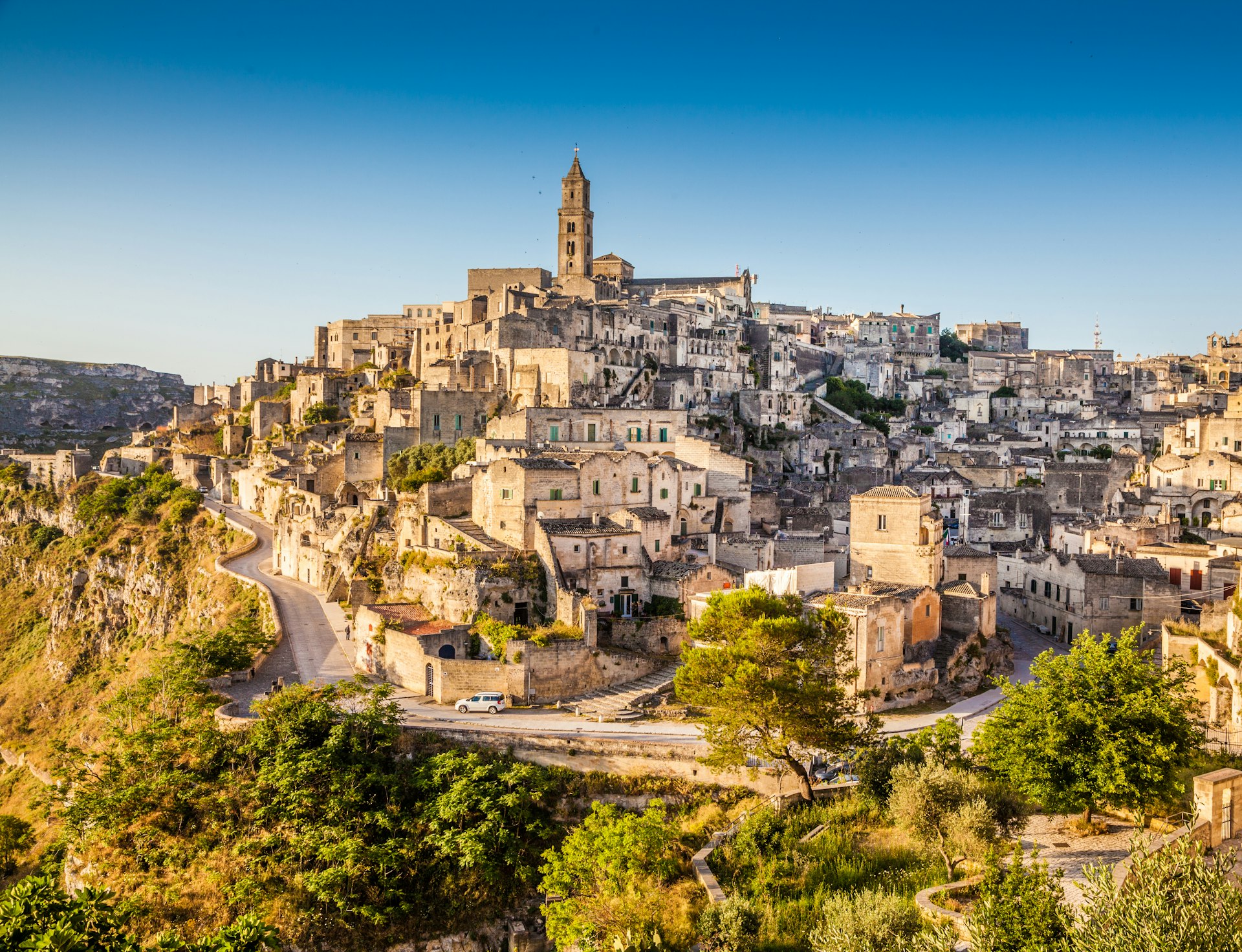 Ancient town of Matera at sunrise, Basilicata, Italy