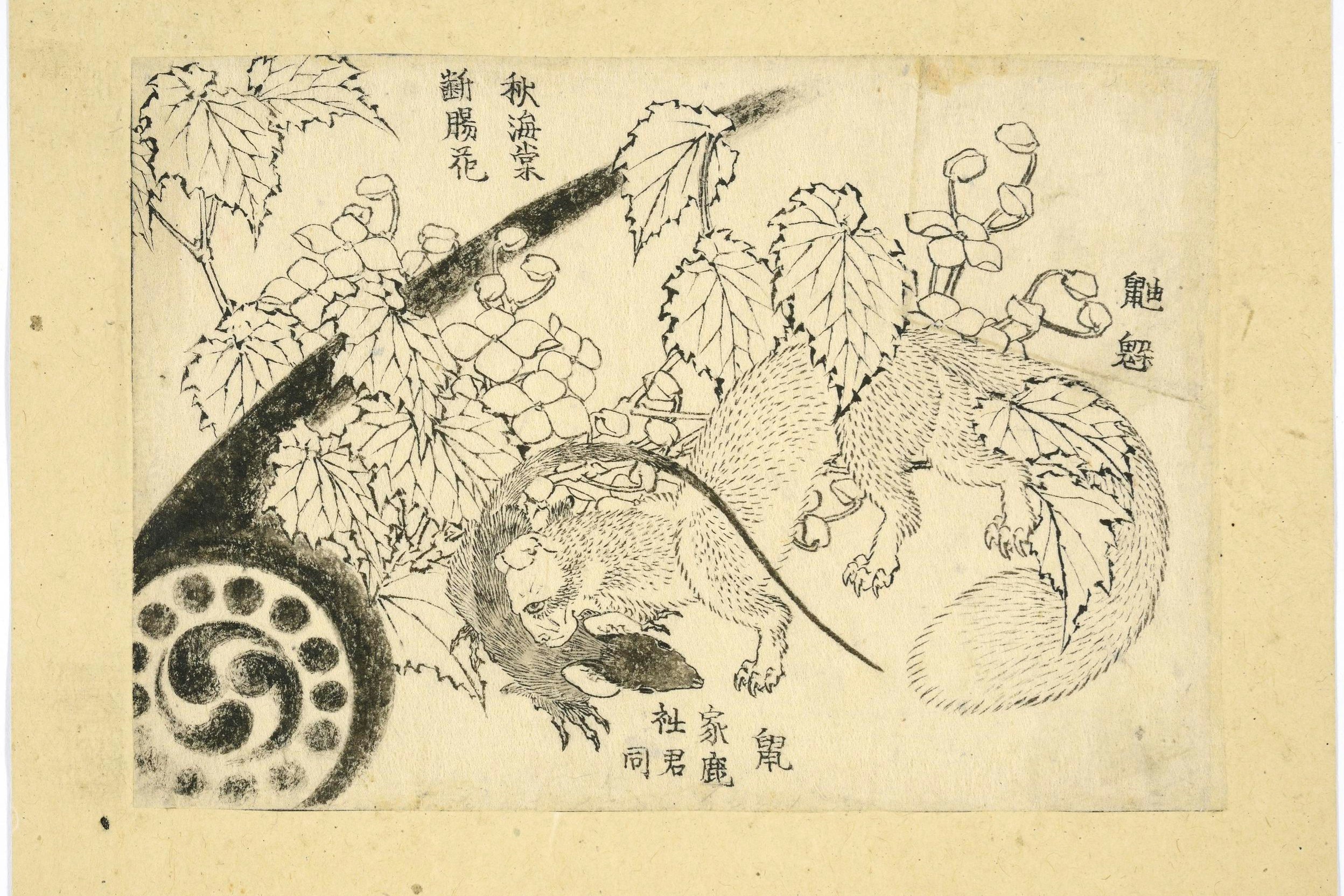A drawing from 1829 by Katsushika Hokusai