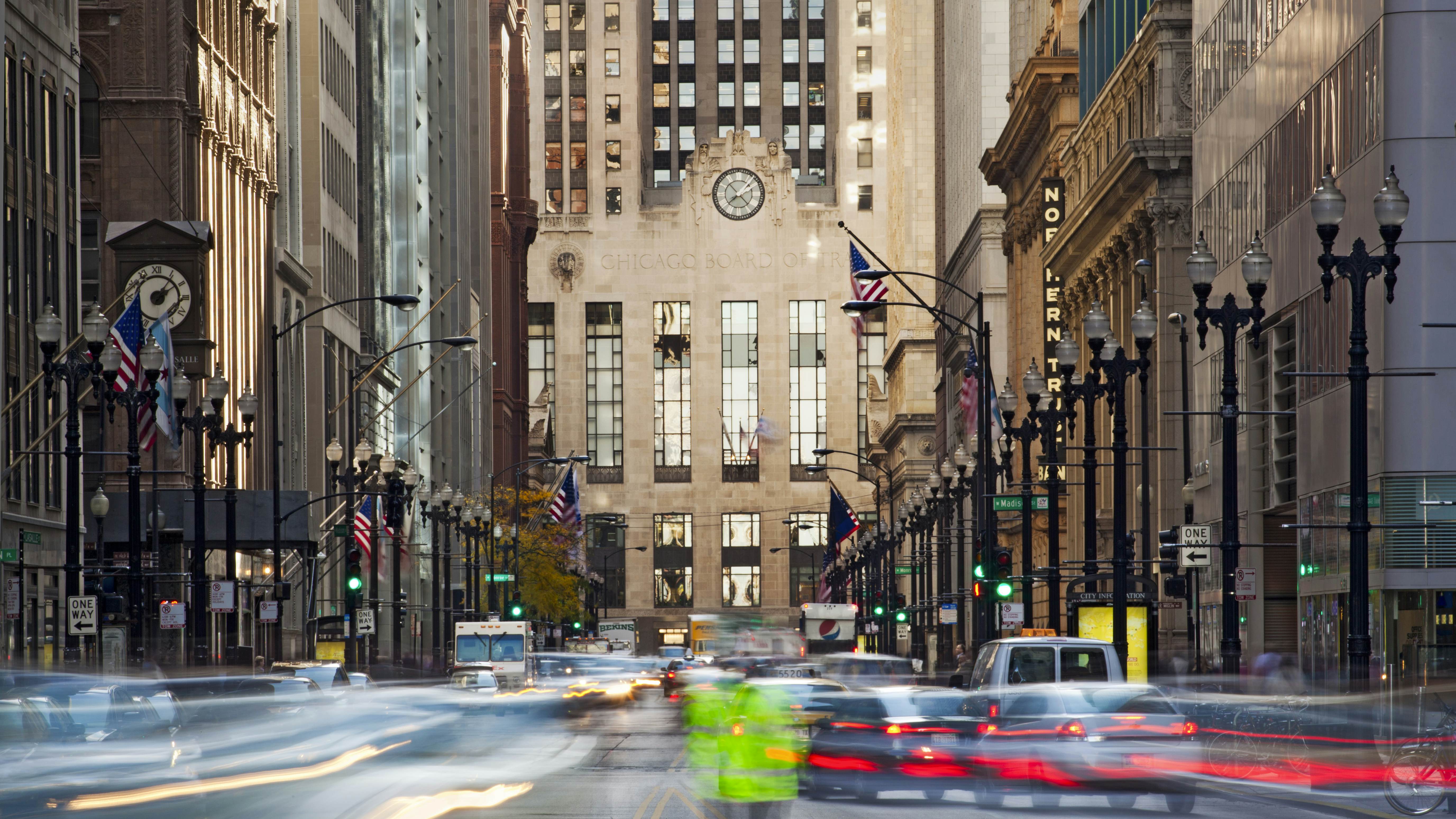 South LaSalle Street in Chicago’s financial district.