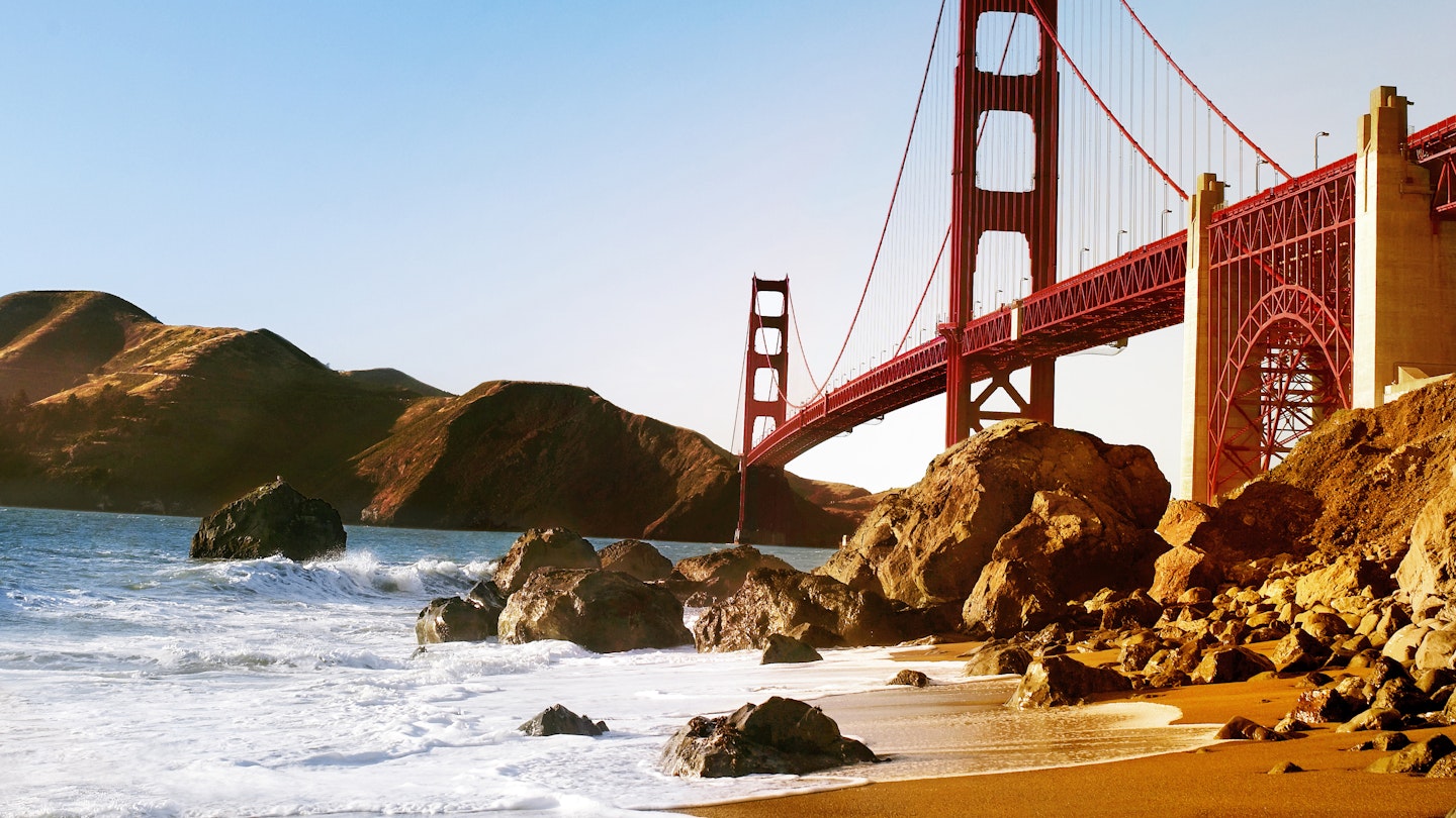 Golden Gate Bridge seen from Marshall’s Beach.