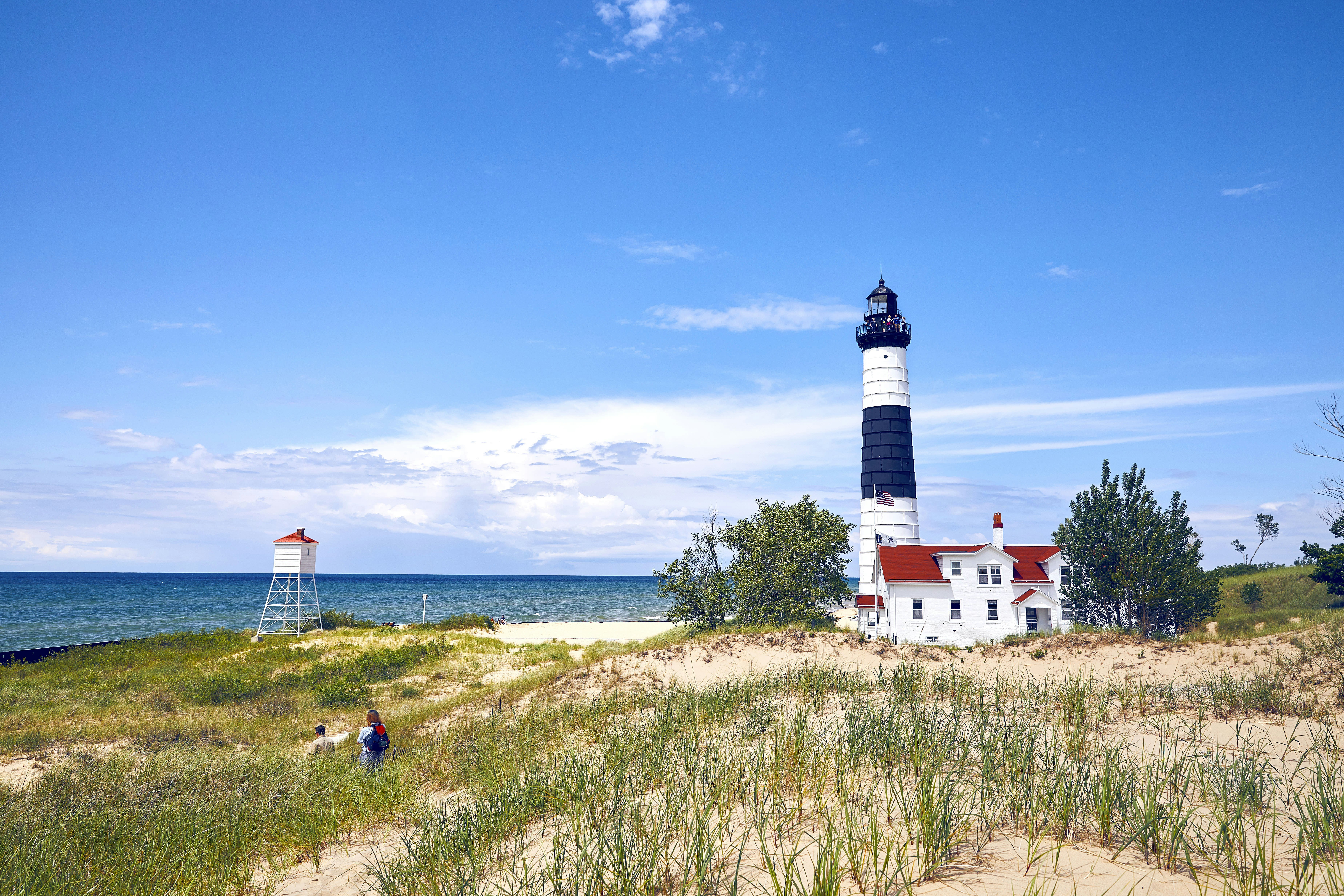 Big Sable Point Lighthouse on the Lake Michigan shore in Ludington State Park.