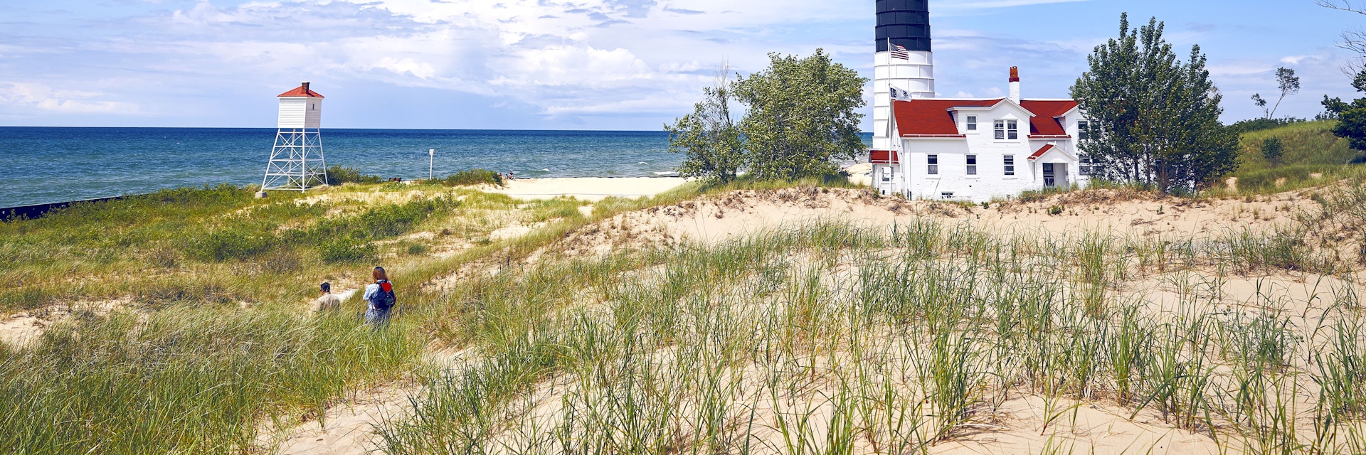 Big Sable Point Lighthouse on the Lake Michigan shore in Ludington State Park.
