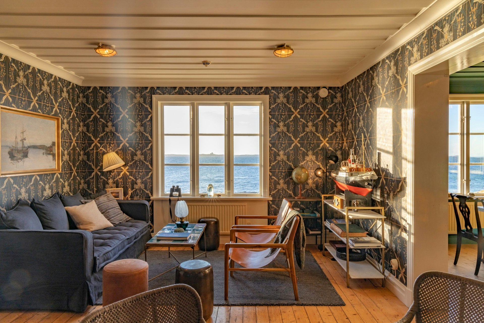 The living room at the Pater Noster hotel in Sweden