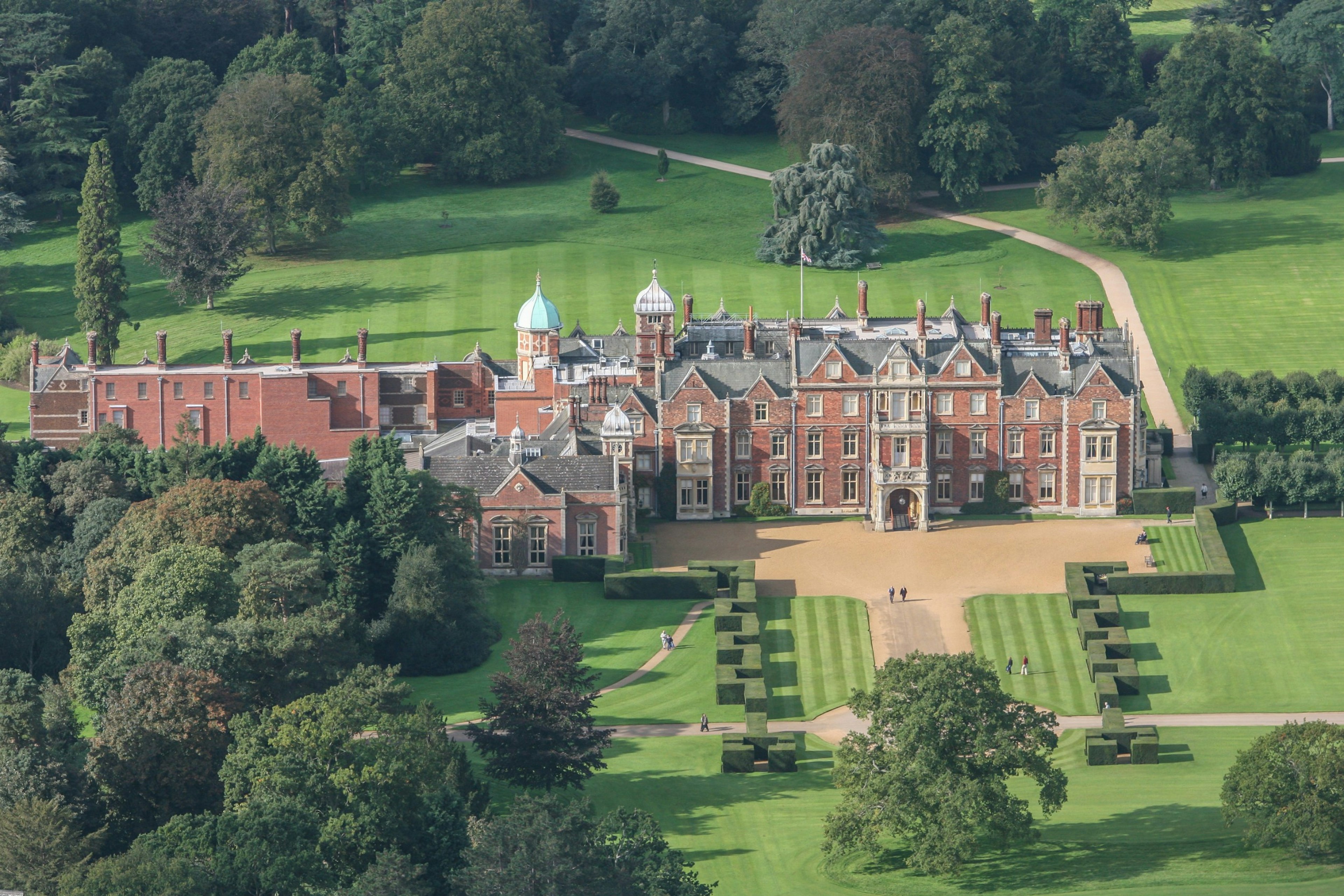 An aerial view of Sandringham Estate in Norfolk