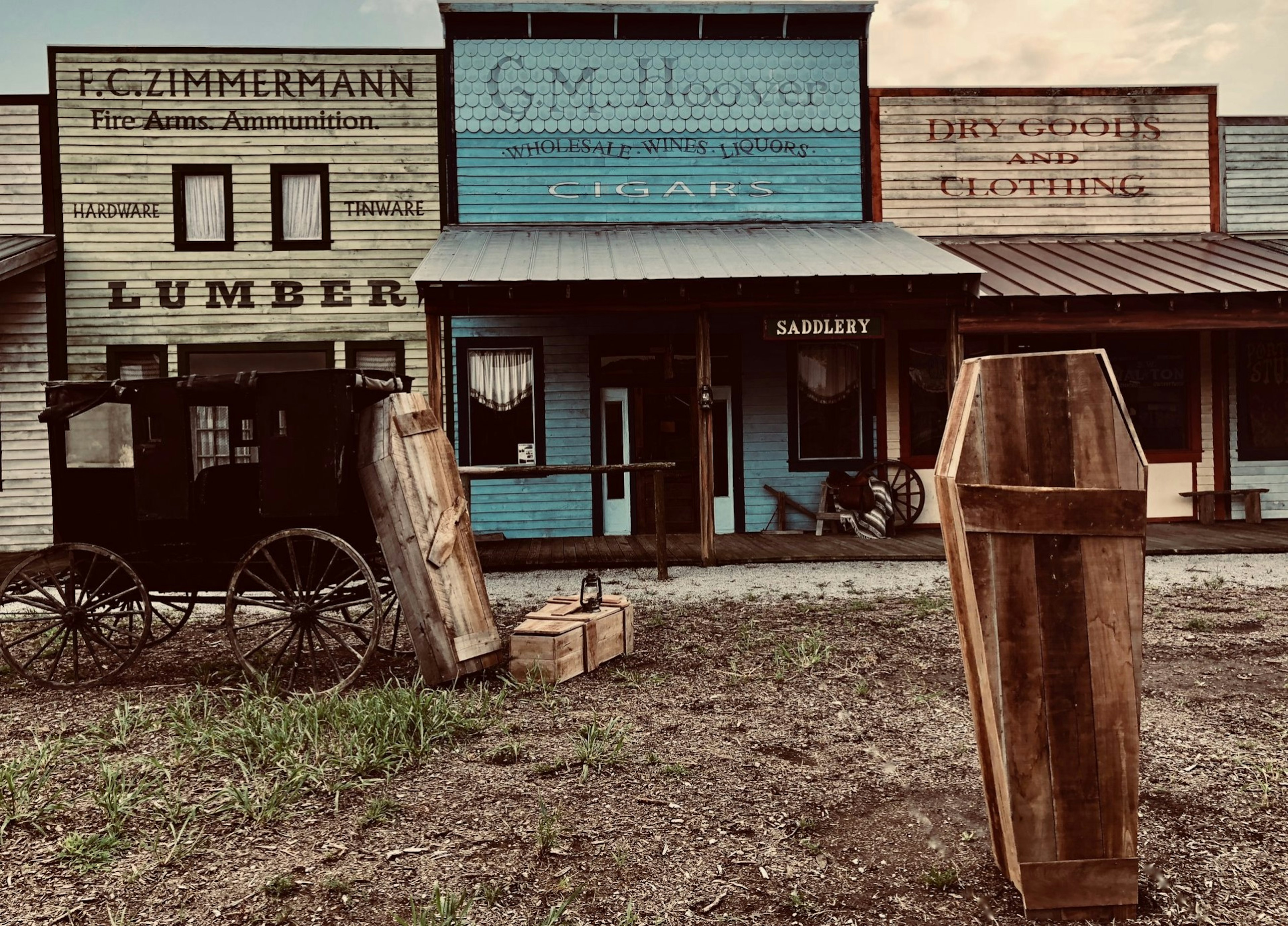 The western buildings from the 19th century in Terror Town in Ohio