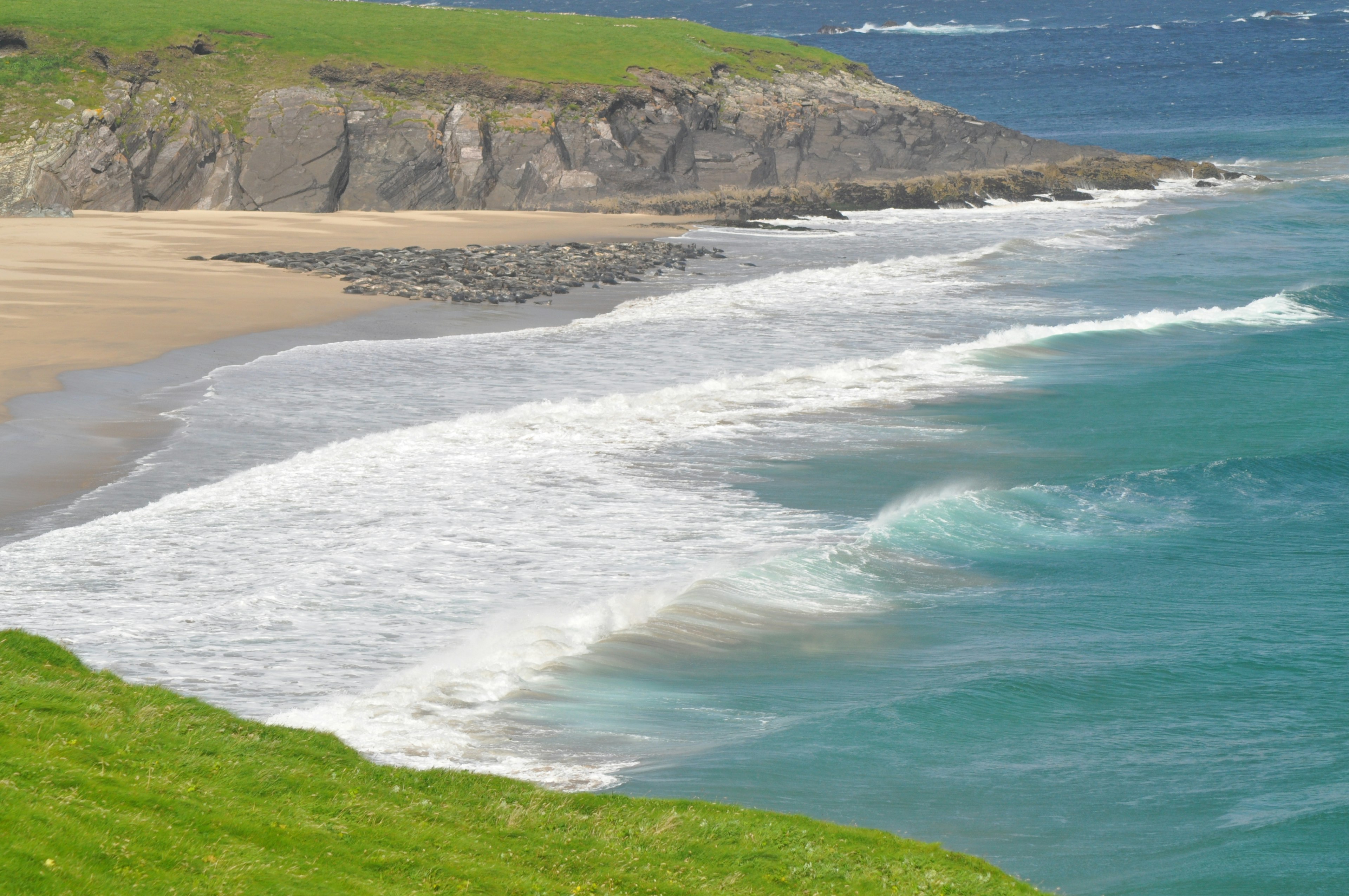 Beach and cliff scenes on The Great Blasket