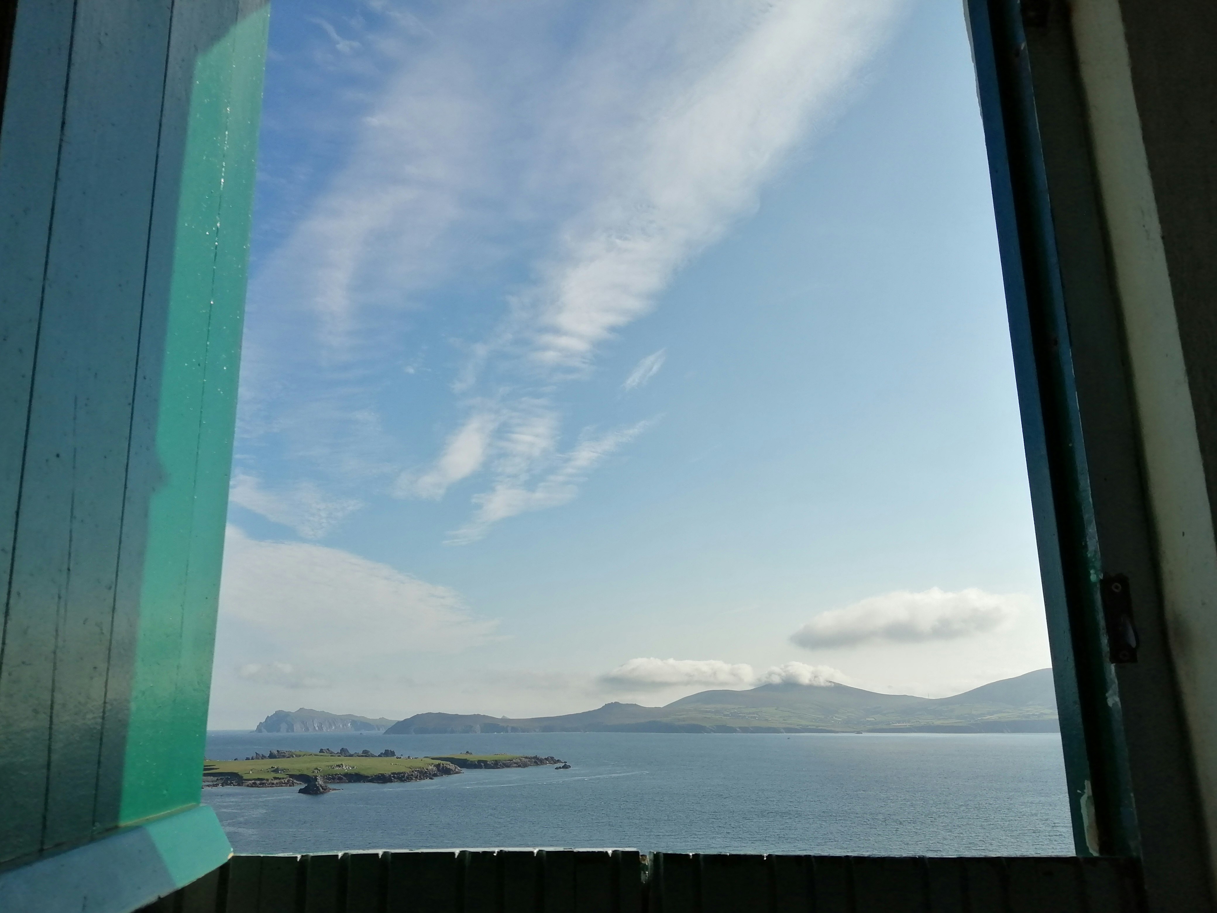Views over The Great Blasket from the window of the caretakers cottage