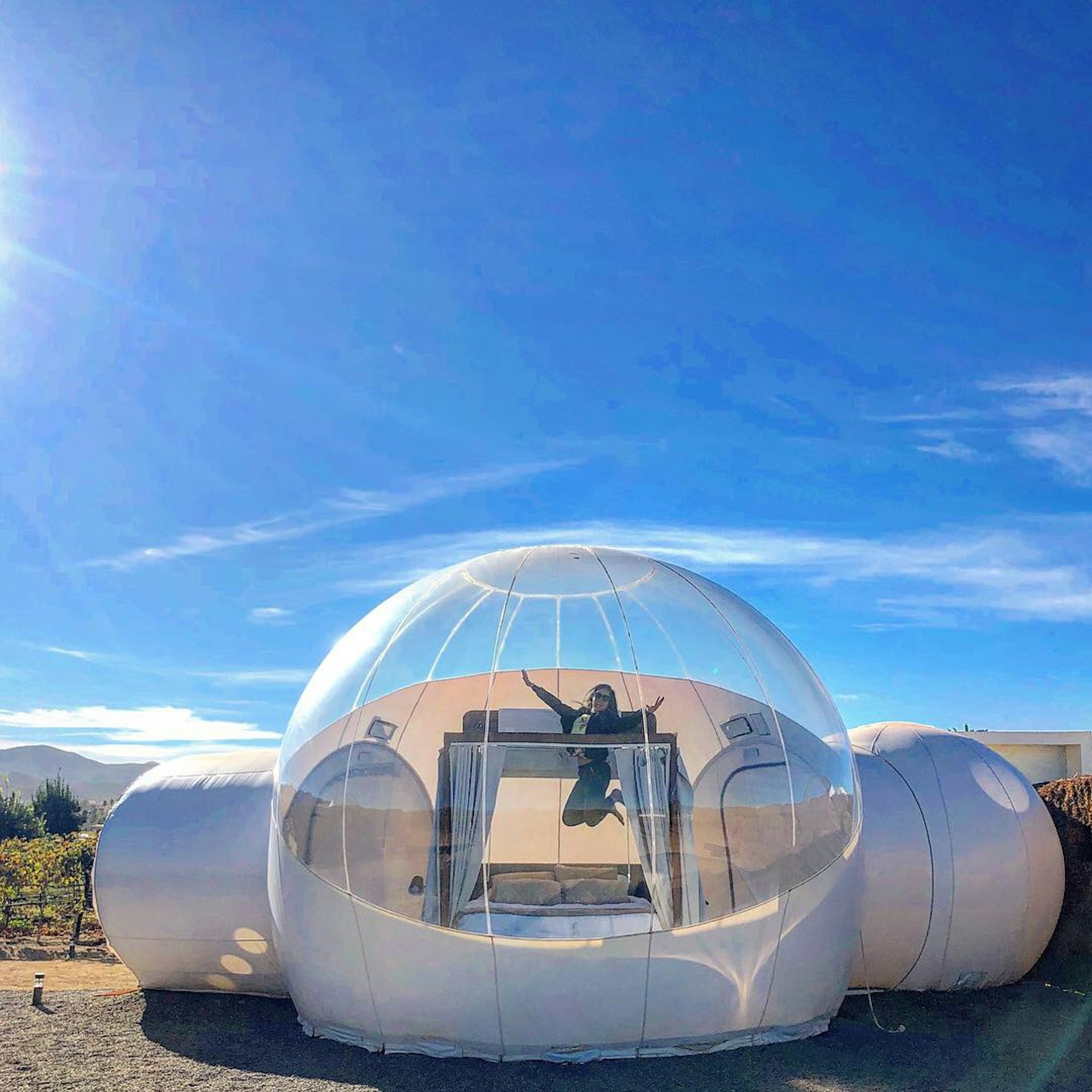 Aparna Shewakramani in her bubble hotel in Mexico